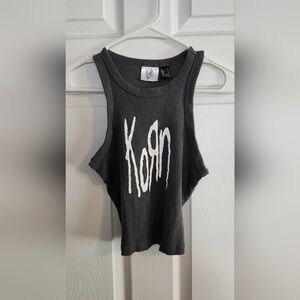 Korn crop top size s small gray women top rock punk alternative